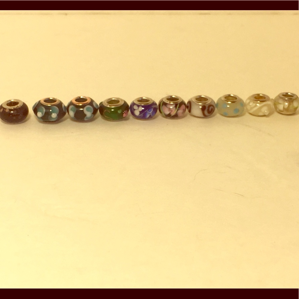 Collection of 10 Murano glass beads